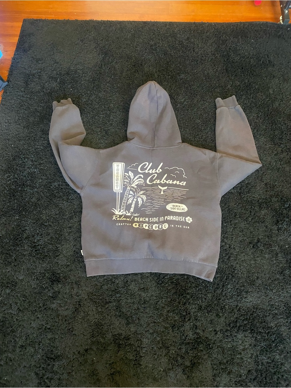 Rip Curl charcoal gray Club Cabana graphic hoodie